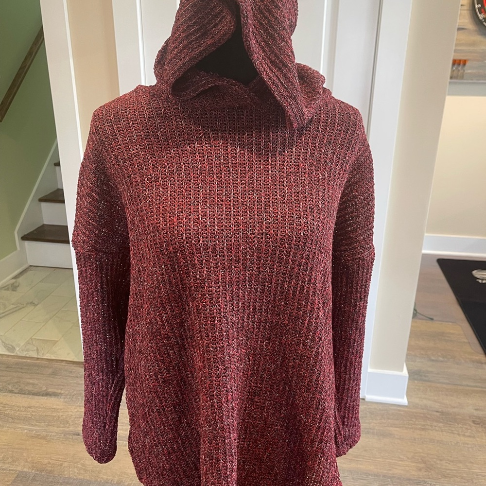 Sew In Love Maroon Hooded Sweater